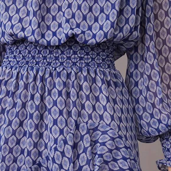 Blue Patterned Anthropologie NWOT Tunic-Dress - Picture 5 of 6